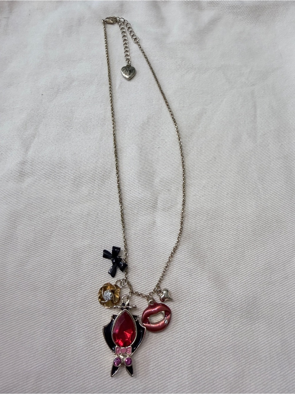 Betsey Johnson Dark Shadows Vampire Bat Charm Necklace